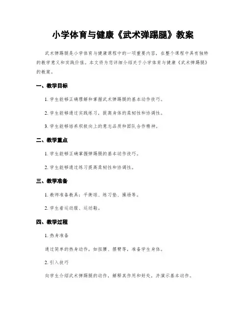 小学体育与健康《武术弹踢腿》教案
