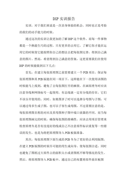 DXP实训报告