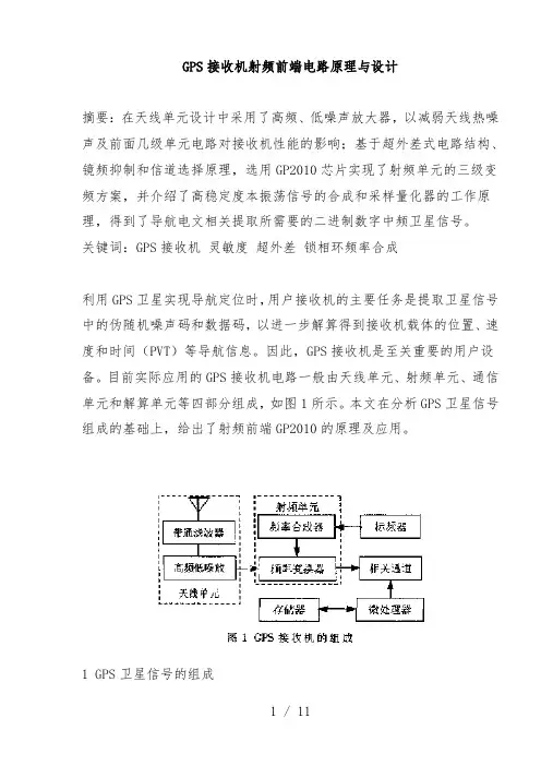 GPS接收机射频前端电路原理与设计