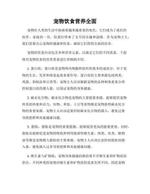 宠物饮食营养全面