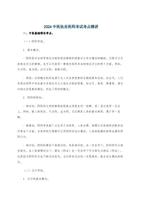 2024中医执业医师考试考点精讲