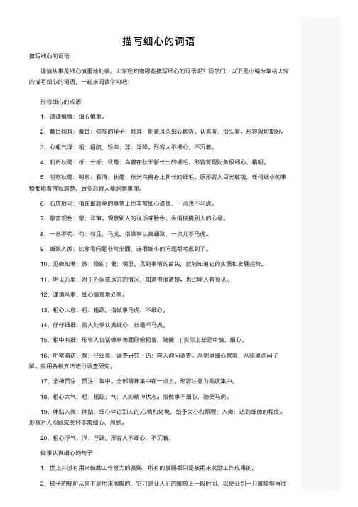 描写细心的词语