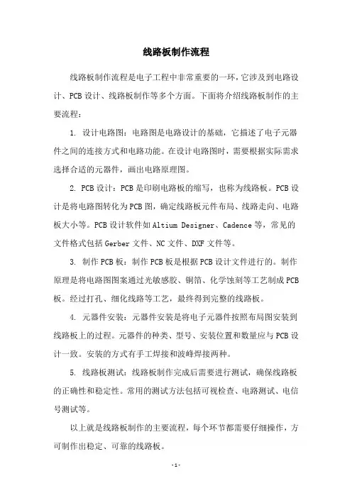 线路板制作流程