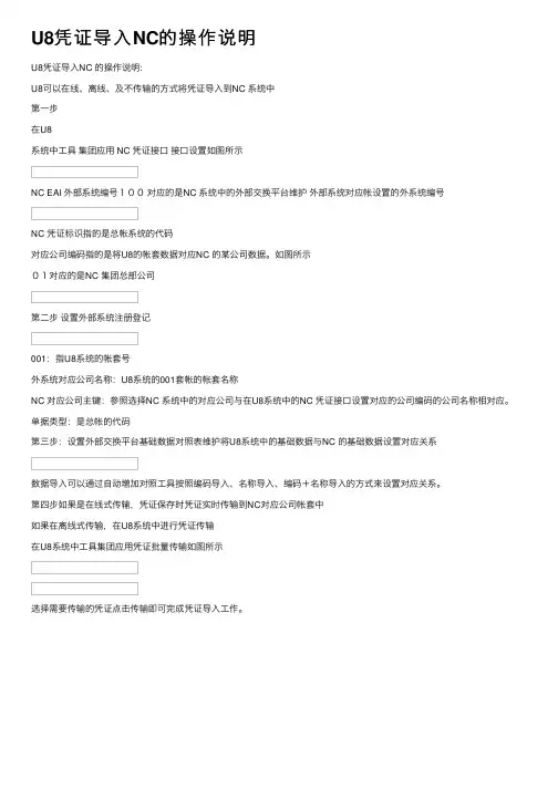 U8凭证导入NC的操作说明
