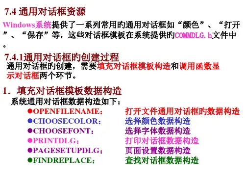 通用对话框专题知识