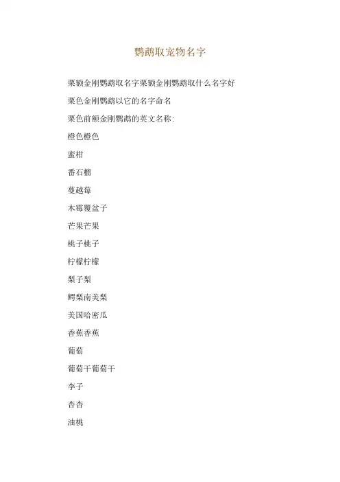 鹦鹉取宠物名字