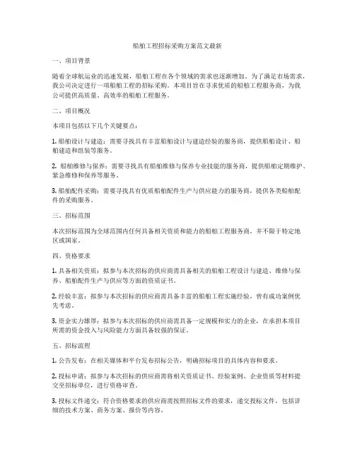 船舶工程招标采购方案范文最新