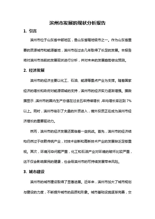 滨州市发展的现状分析报告