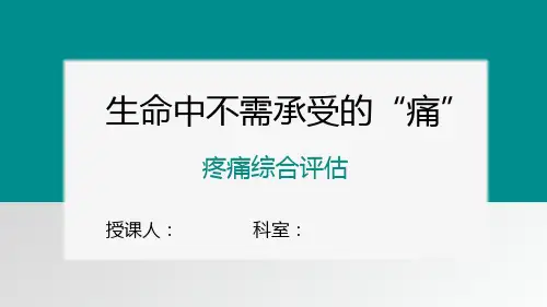 疼痛综合评估  