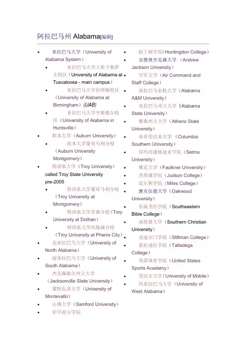 美国大学列表.(DOC)