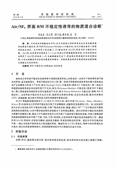 Air／SF6界面RM不稳定性诱导的物质混合诊断