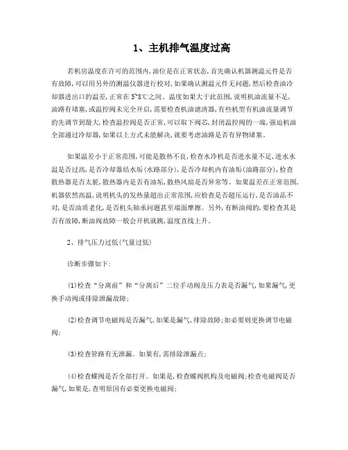螺杆式空压机常见故障及解决方法