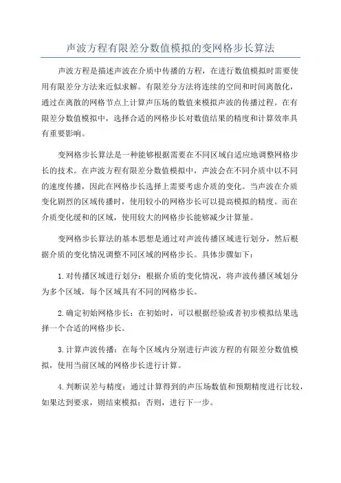 声波方程有限差分数值模拟的变网格步长算法