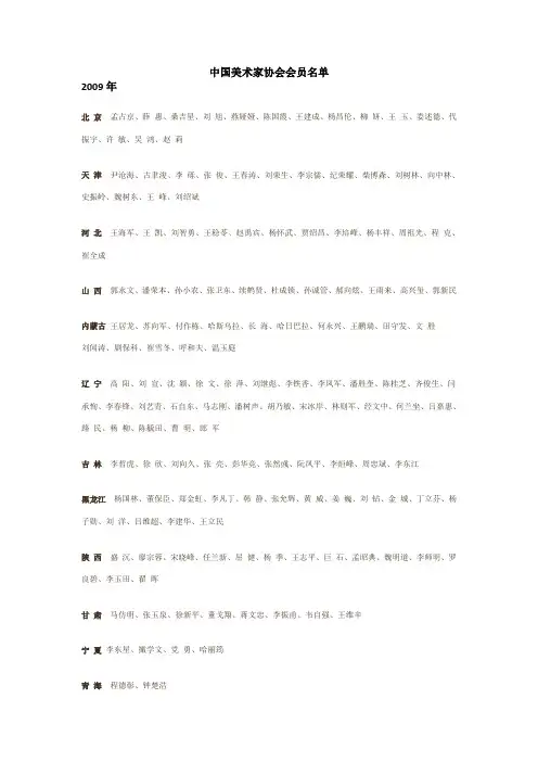 中国美术家协会会员名单