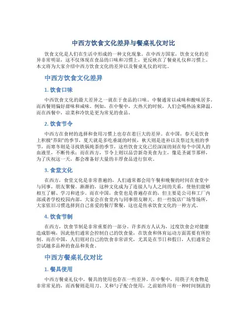 中西方饮食文化差异与餐桌礼仪对比
