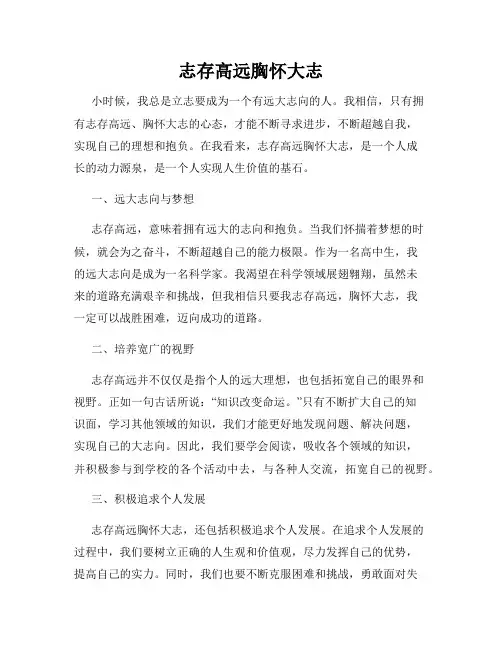 志存高远胸怀大志