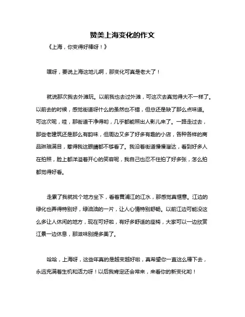 赞美上海变化的作文