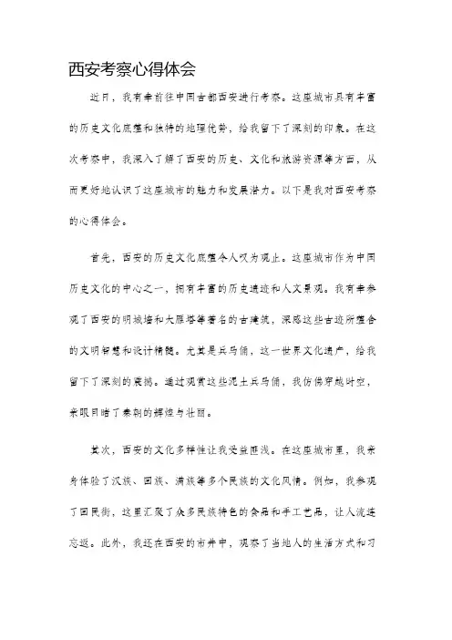 西安考察心得体会