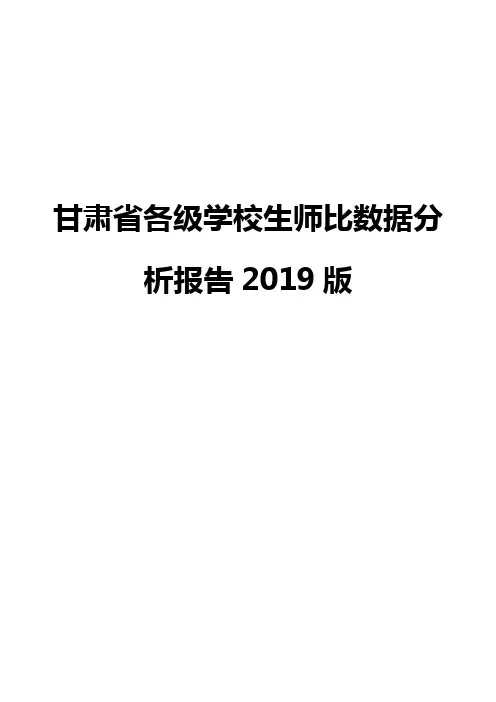 甘肃省各级学校生师比数据分析报告2019版
