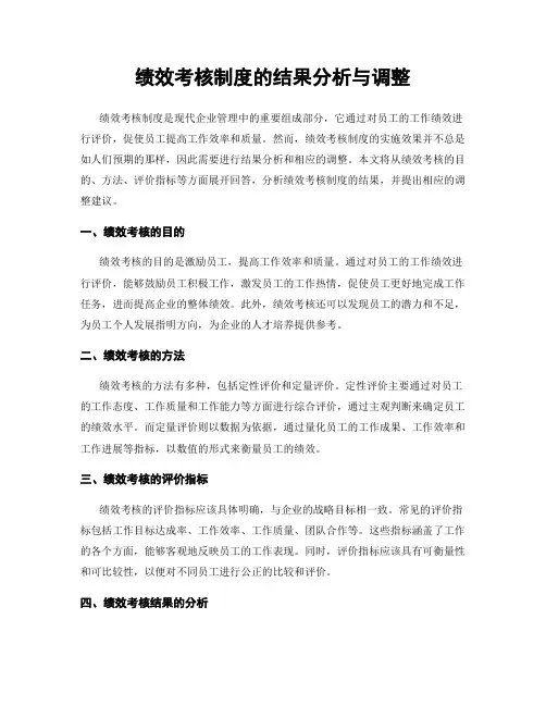 绩效考核制度的结果分析与调整