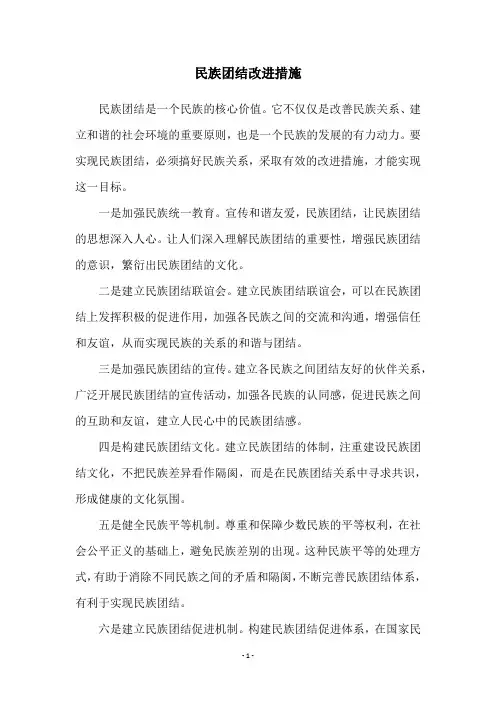 民族团结改进措施