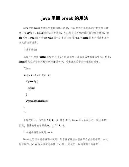 java里面break的用法