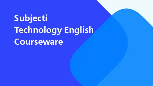 ubjectI科技英语课件