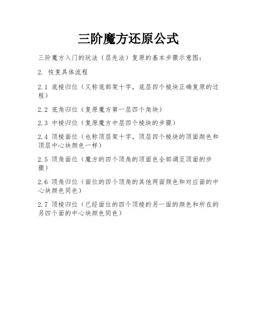 三阶魔方还原公式 