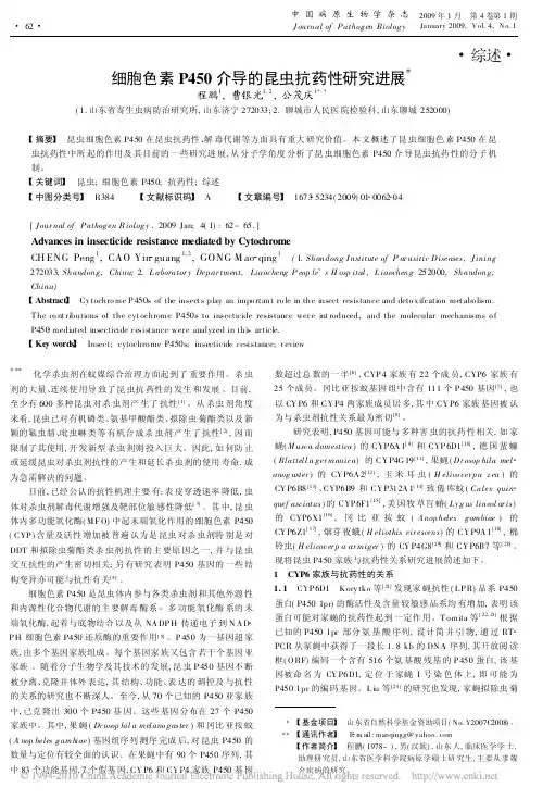 细胞色素P450介导的昆虫抗药性研究进展