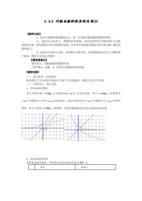 高中数学必修一对数函数性质的应用公开课教案课件课时训练练习教案课件