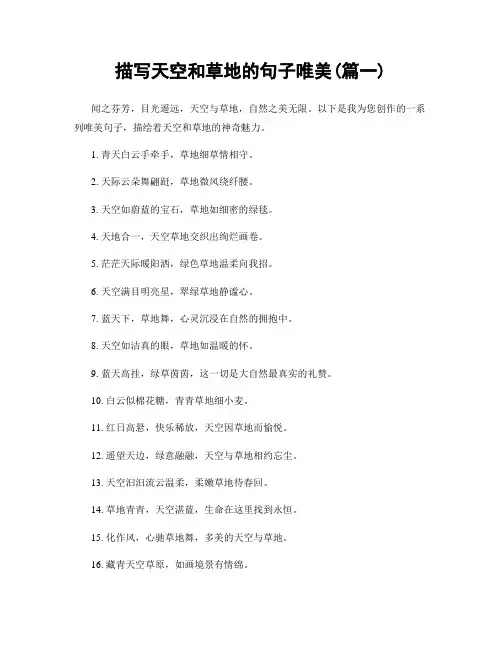 描写天空和草地的句子唯美(精选合集2篇)