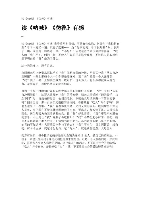 读《呐喊》《彷徨》有感