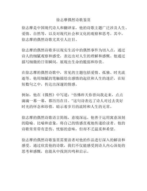 徐志摩偶然诗歌鉴赏