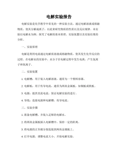 电解实验报告