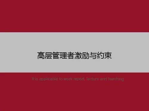 高层管理者激励与约束