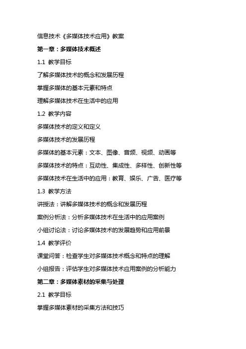信息技术《多媒体技术应用》教案