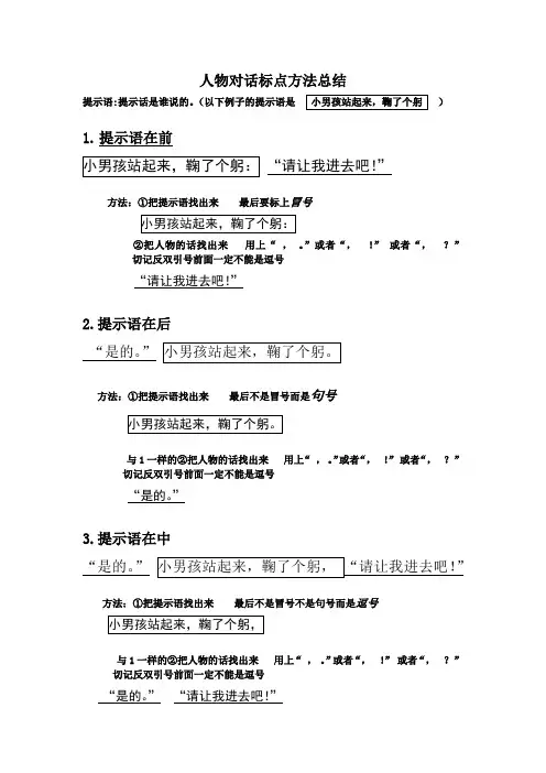 人物对话标点方法总结
