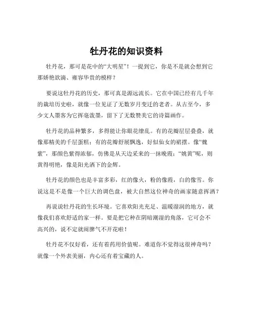 牡丹花的知识资料