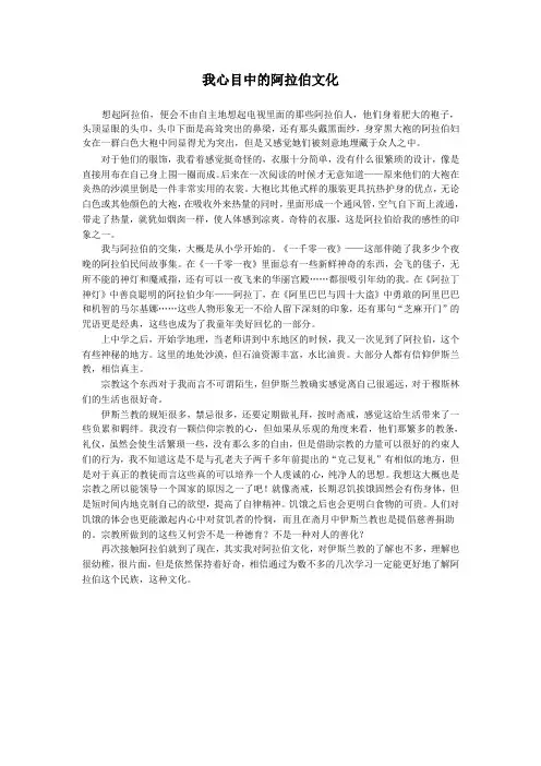 我心目中的阿拉伯文化