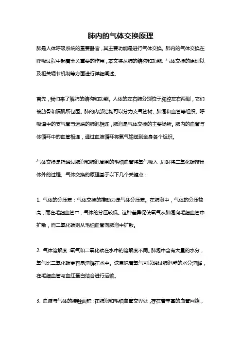 肺内的气体交换原理