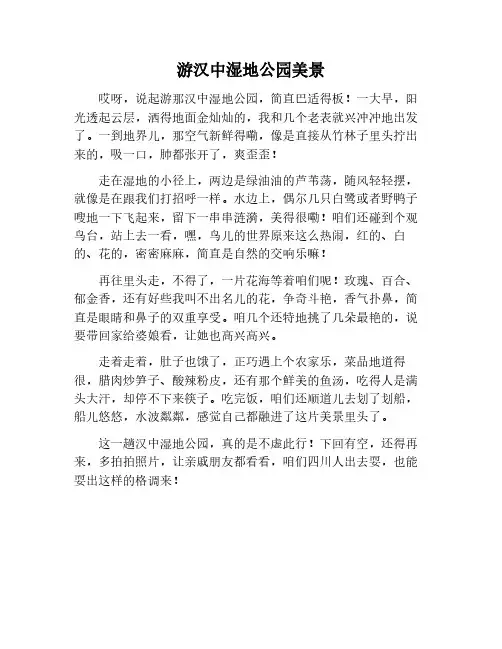 游汉中湿地公园美景写作文