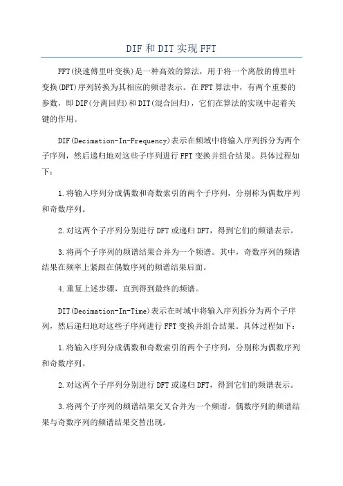 DIF和DIT实现FFT