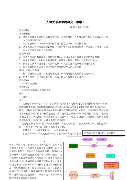 人地关系思想的演变(教案)重点