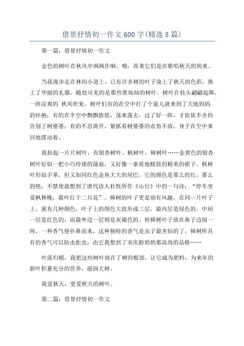 借景抒情初一作文600字(精选8篇)