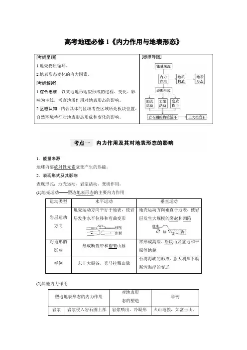 高考地理必修1《内力作用与地表形态》