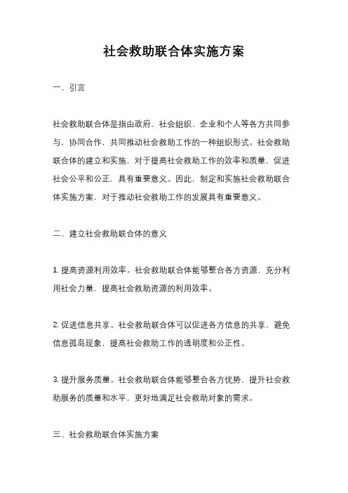 社会救助联合体实施方案