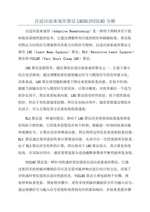 自适应波束成形算法LMSRLSVSSLMS分解