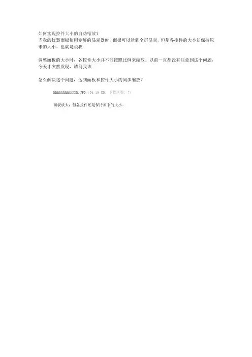 如何实现控件大小的自动缩放