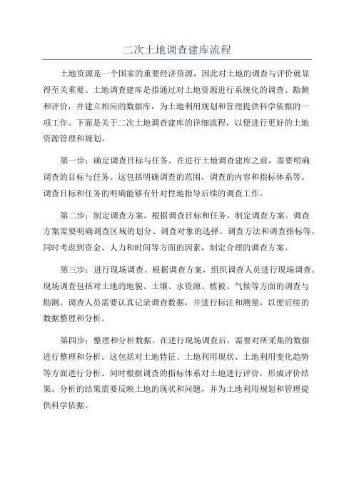二次土地调查建库流程