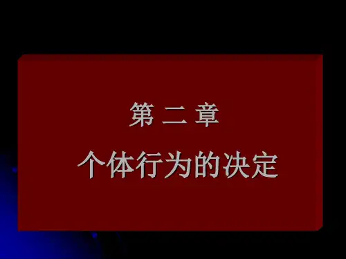 个体行为的决定组织行为学河南财经学院课